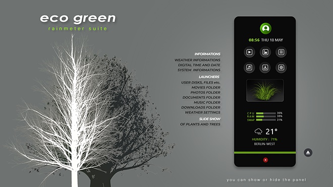 ECO GREEN (Rainmeter Suite)