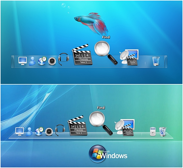 Windows 7 and Leopard Docks