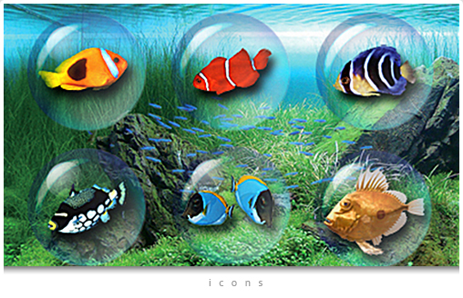 Fish in Bubbles - [ Icons ]