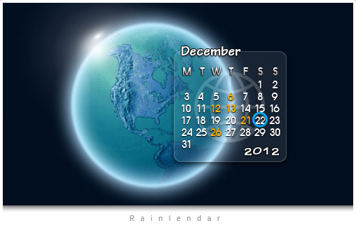 Glassy Calendar - [ Rainlendar Skin ]