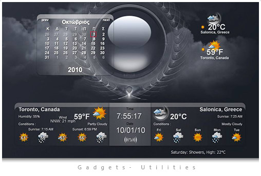Double Weather and Calendar [ Gadget ]