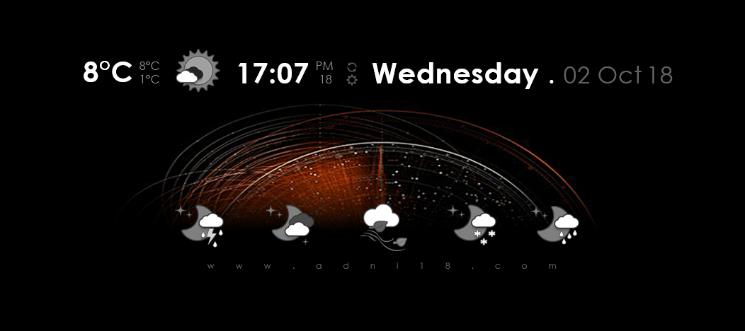 DATE-TIME-WEATHER 2 ( RainMeter )